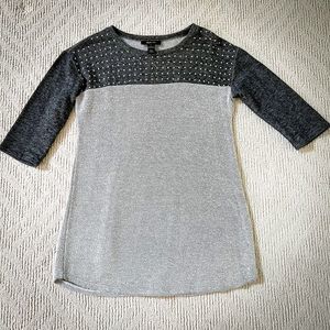 Style & Co. Gray Studded 3/4 Sleeve Top – Size Small